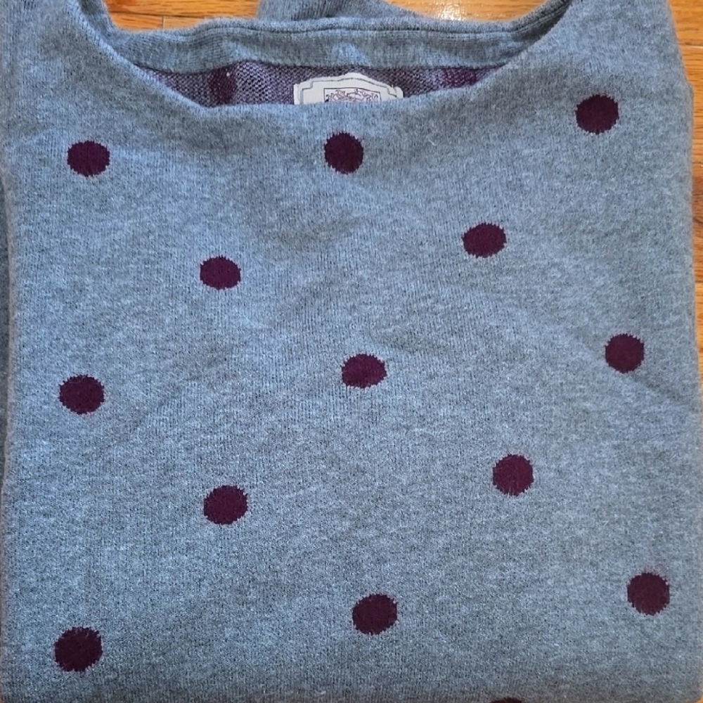 Polka Dot Sweater - Gray and Purple